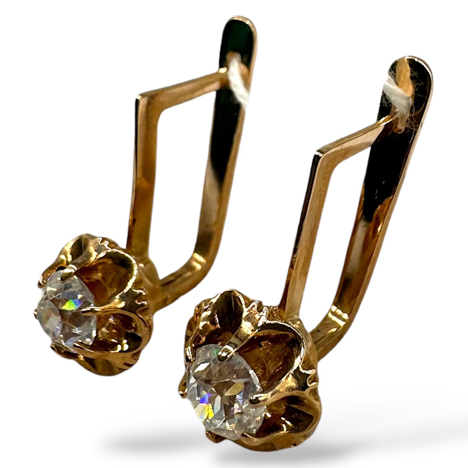 Золоті сережки з цирконами