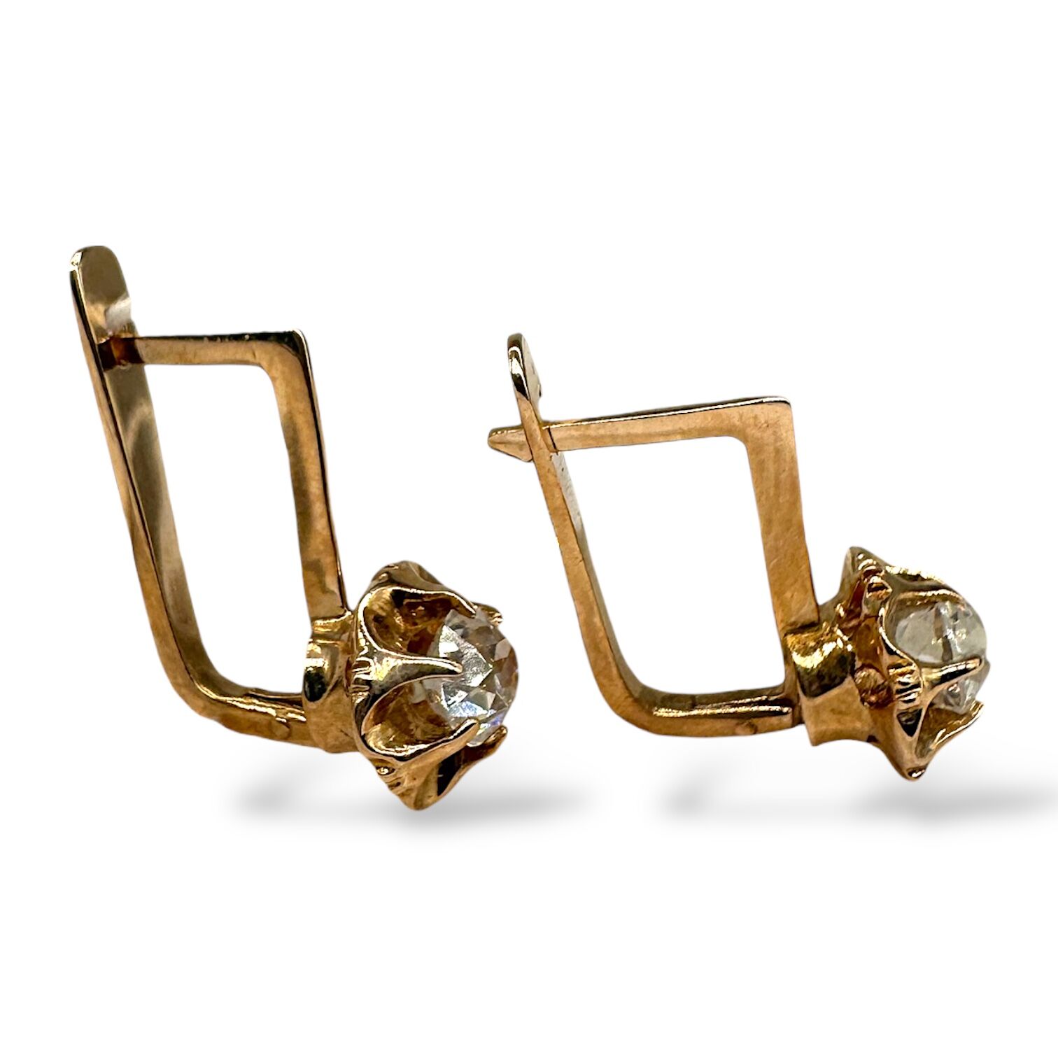 Золоті сережки з цирконами