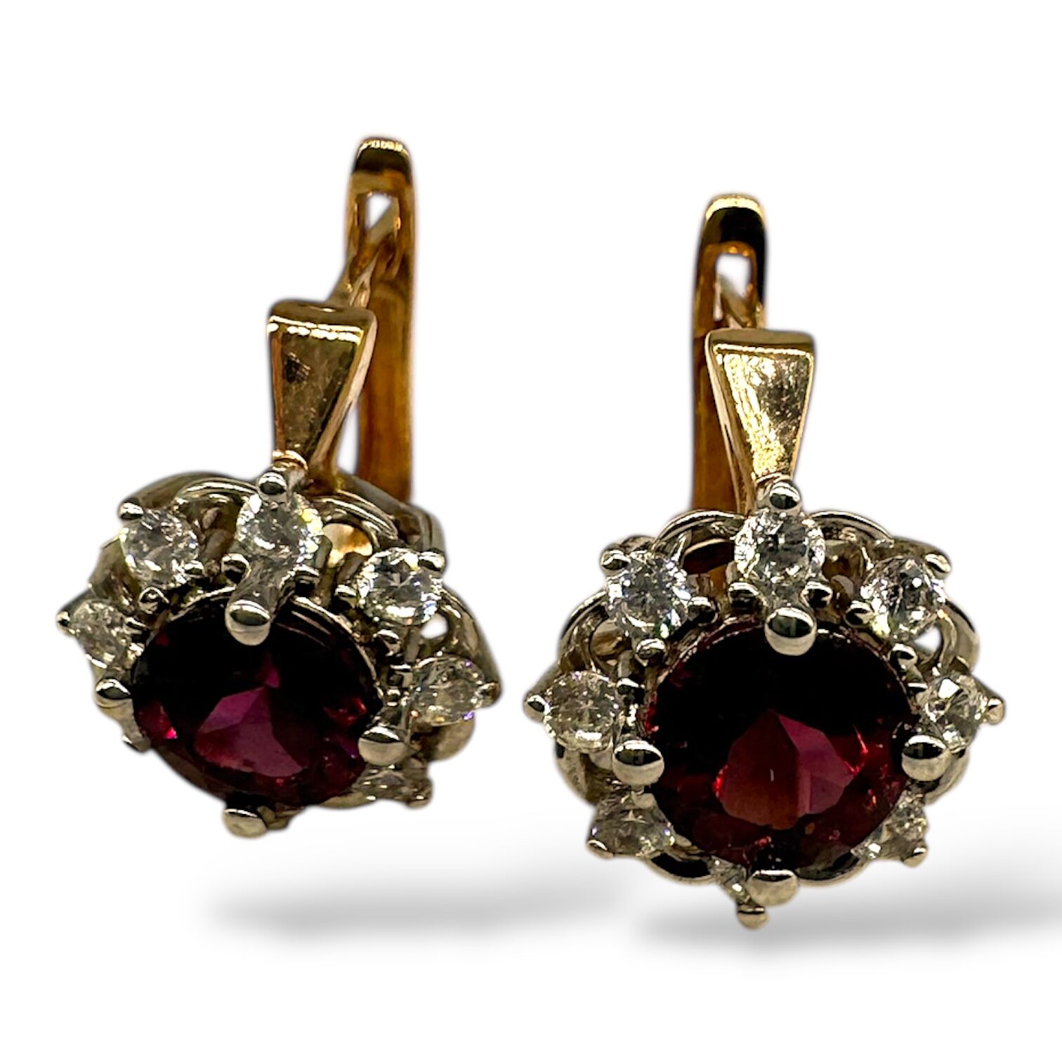 Золоті сережки з гранатом