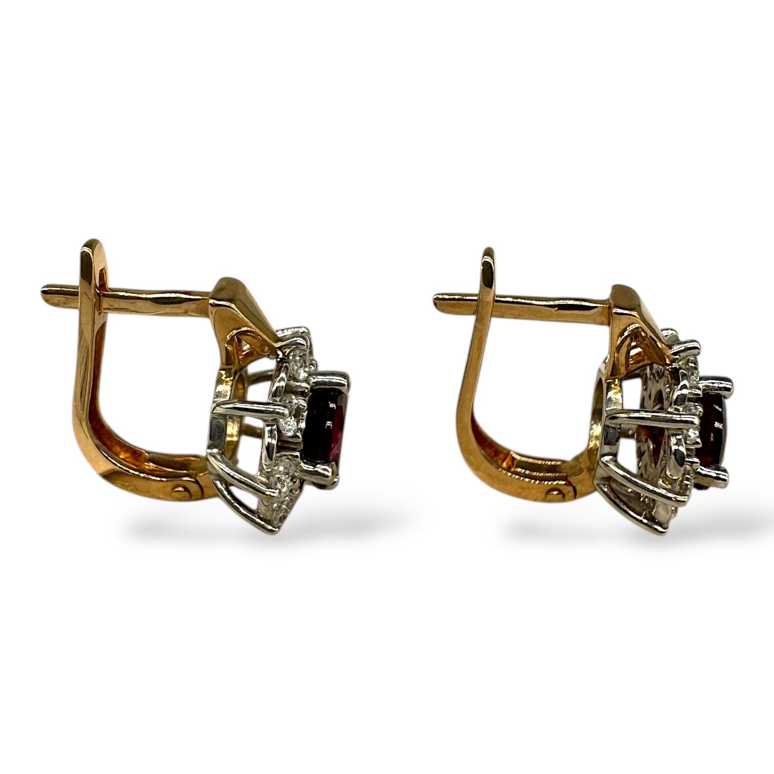 Золоті сережки з гранатом