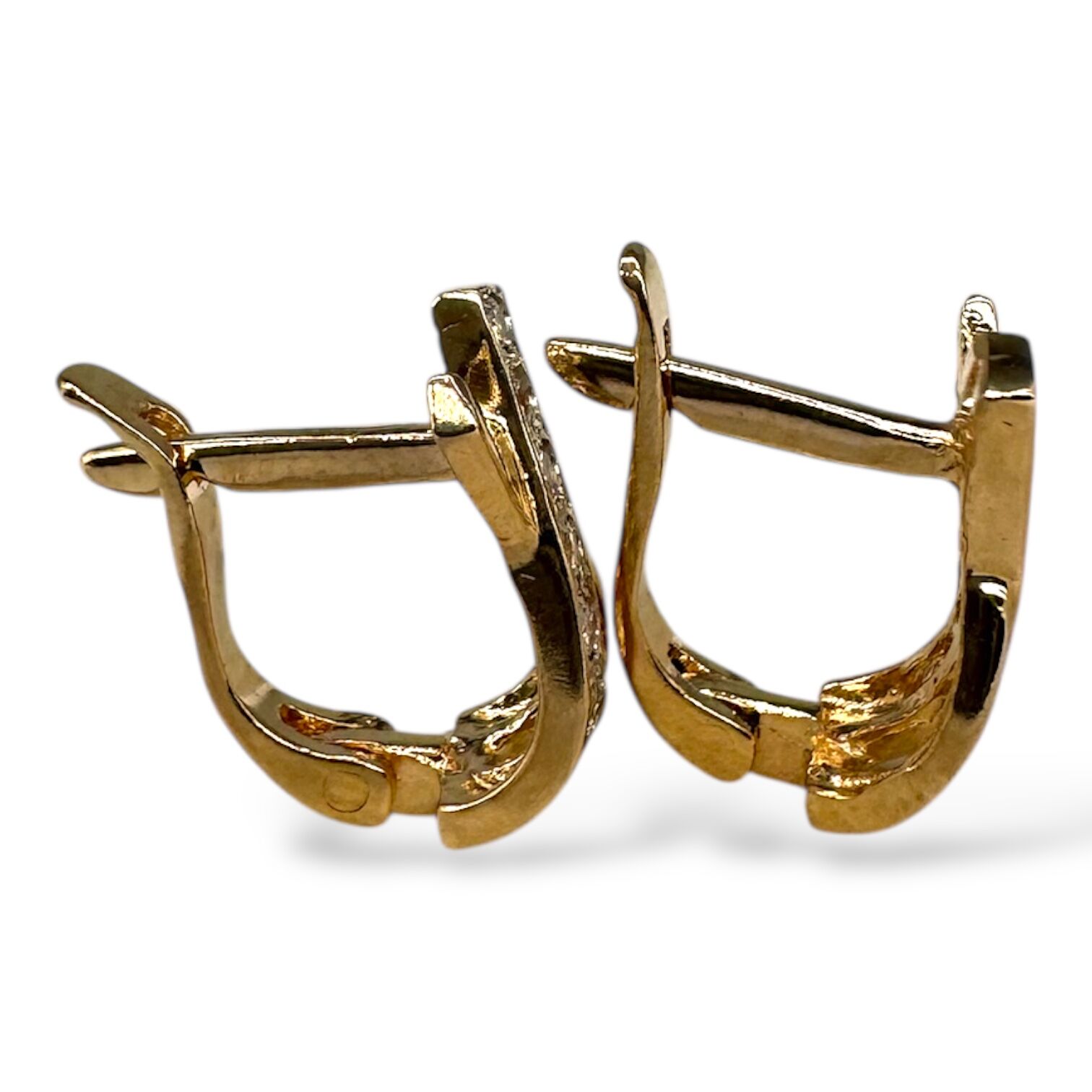 Золотые серьги с цирконами