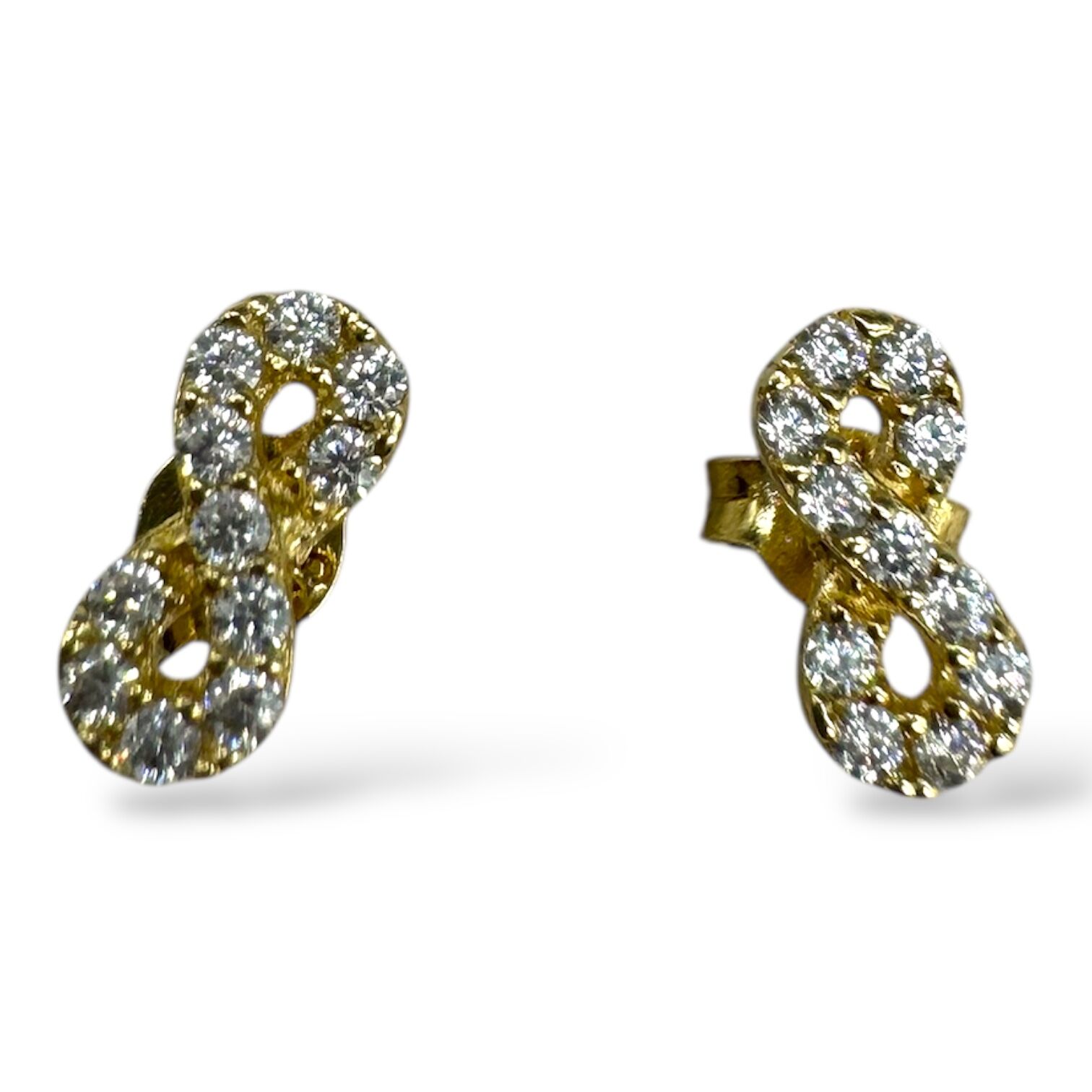 Золотые серьги с цирконами