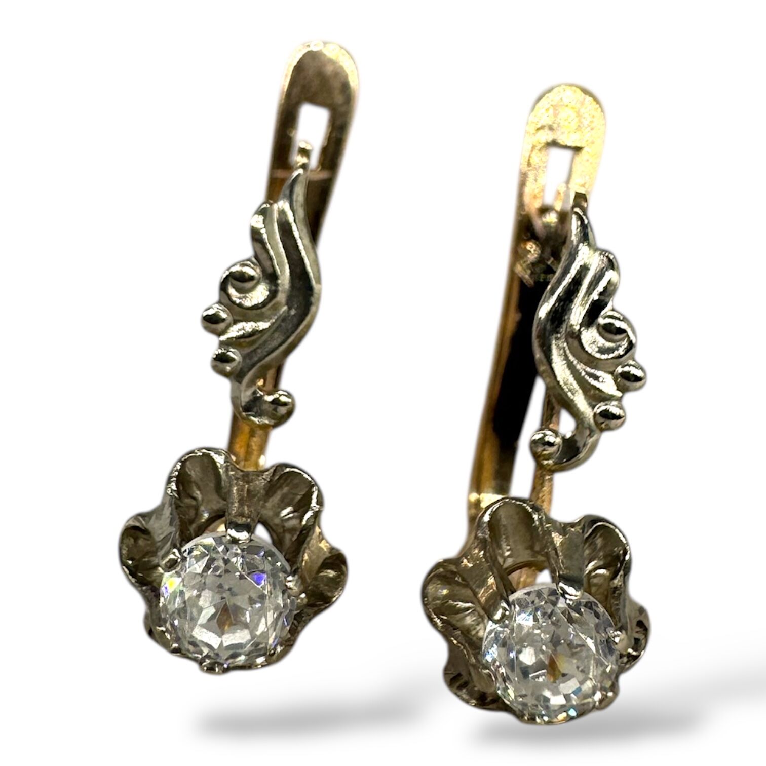 Золоті сережки з цирконами