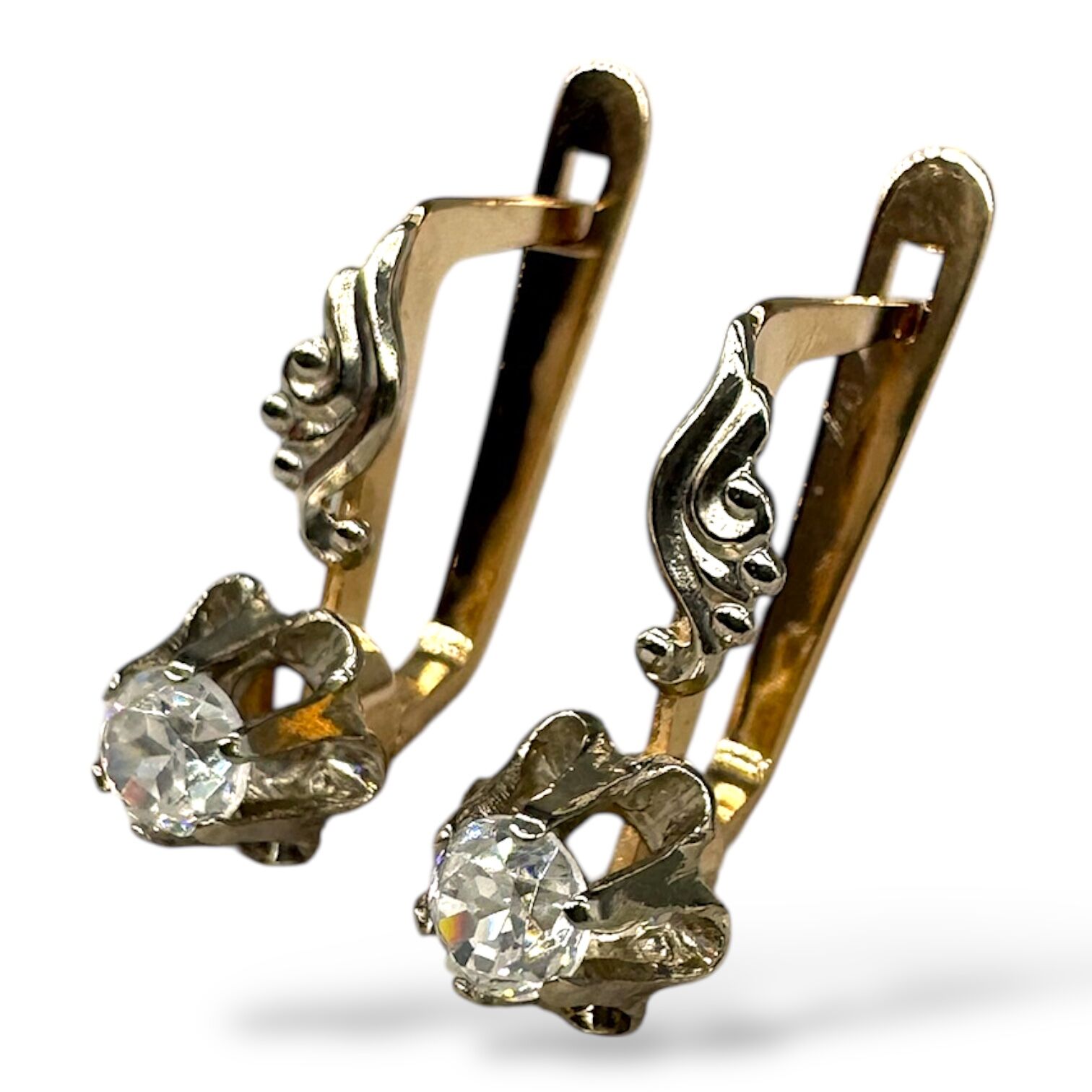 Золоті сережки з цирконами