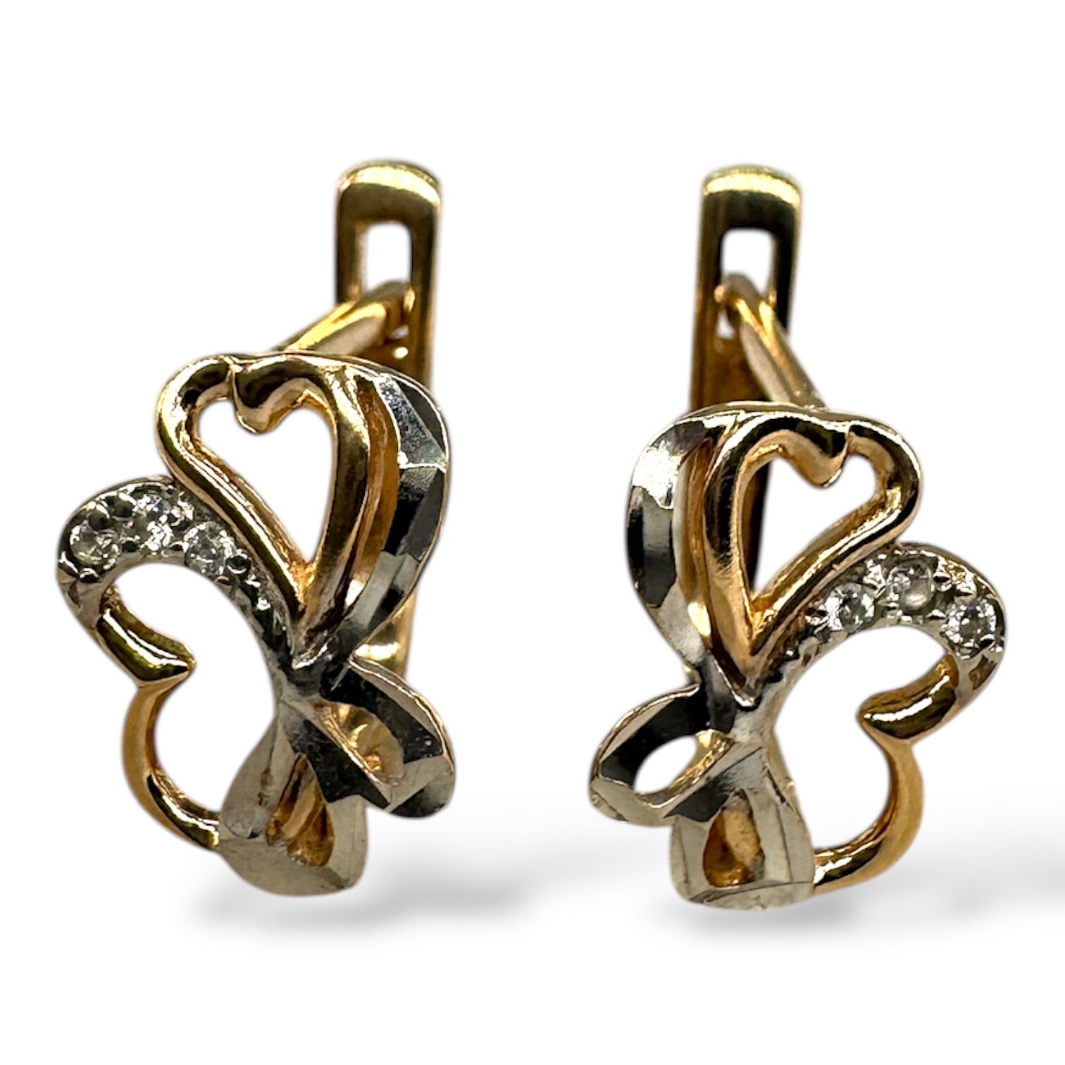 Золоті сережки з цирконами