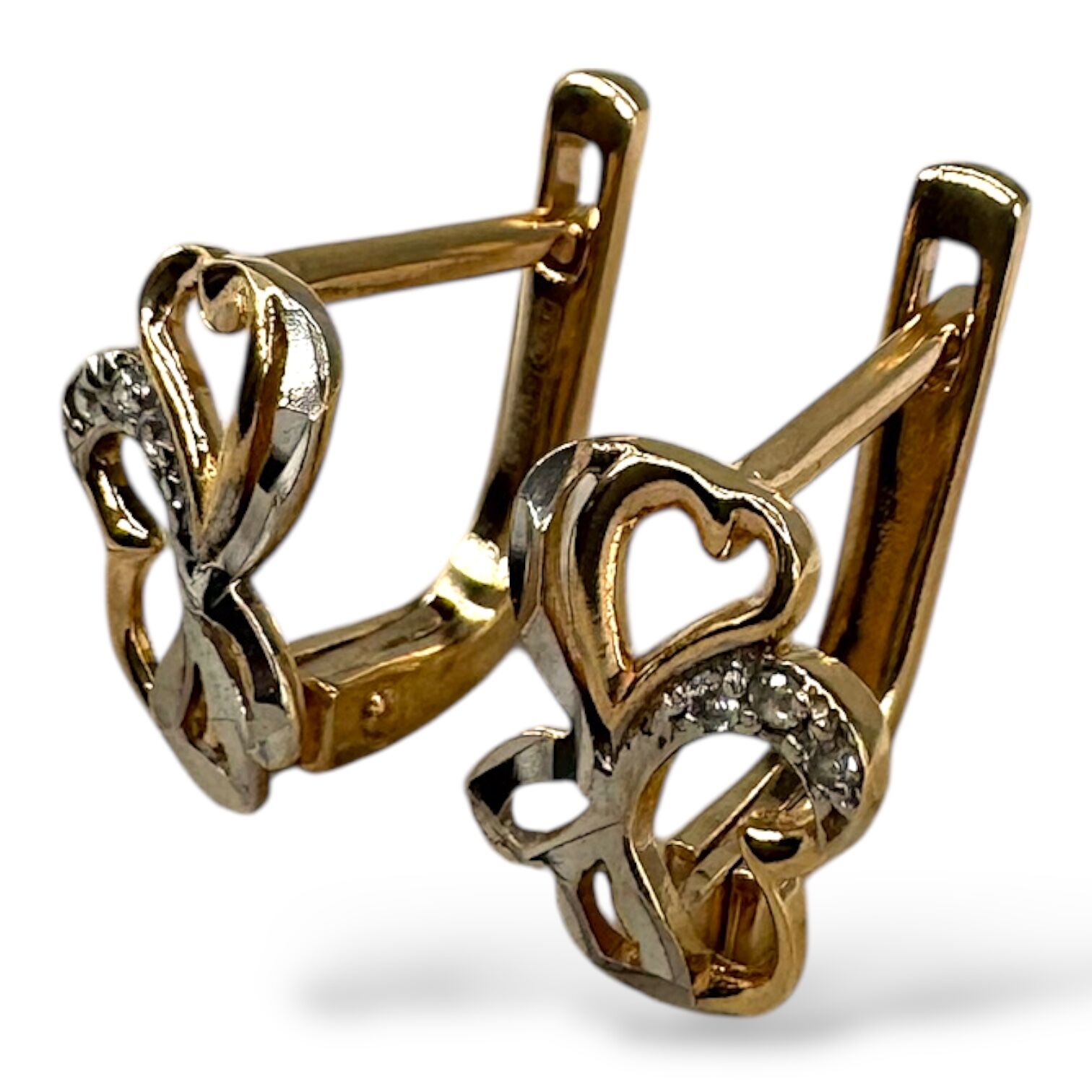 Золоті сережки з цирконами