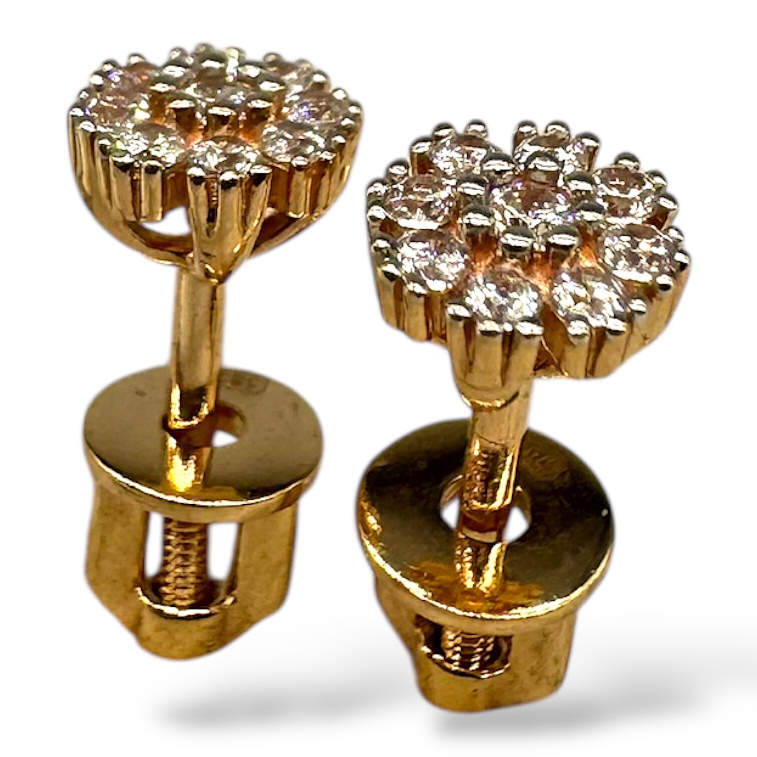 Золотые серьги с цирконами