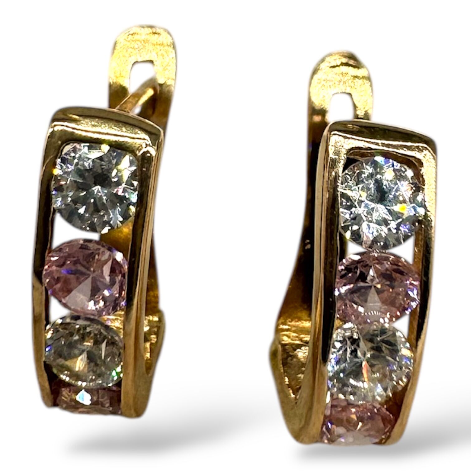 Золоті сережки з цирконами