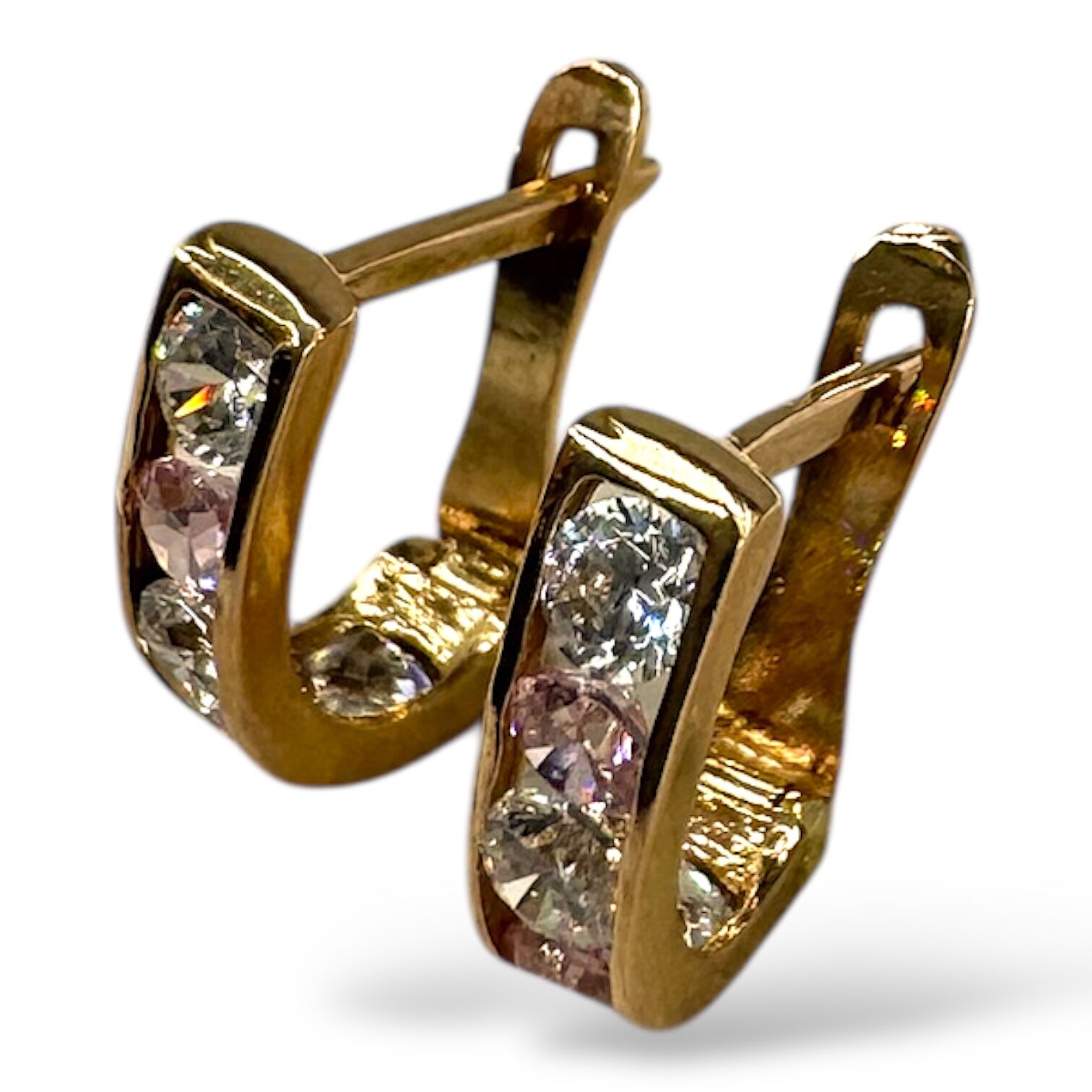 Золоті сережки з цирконами