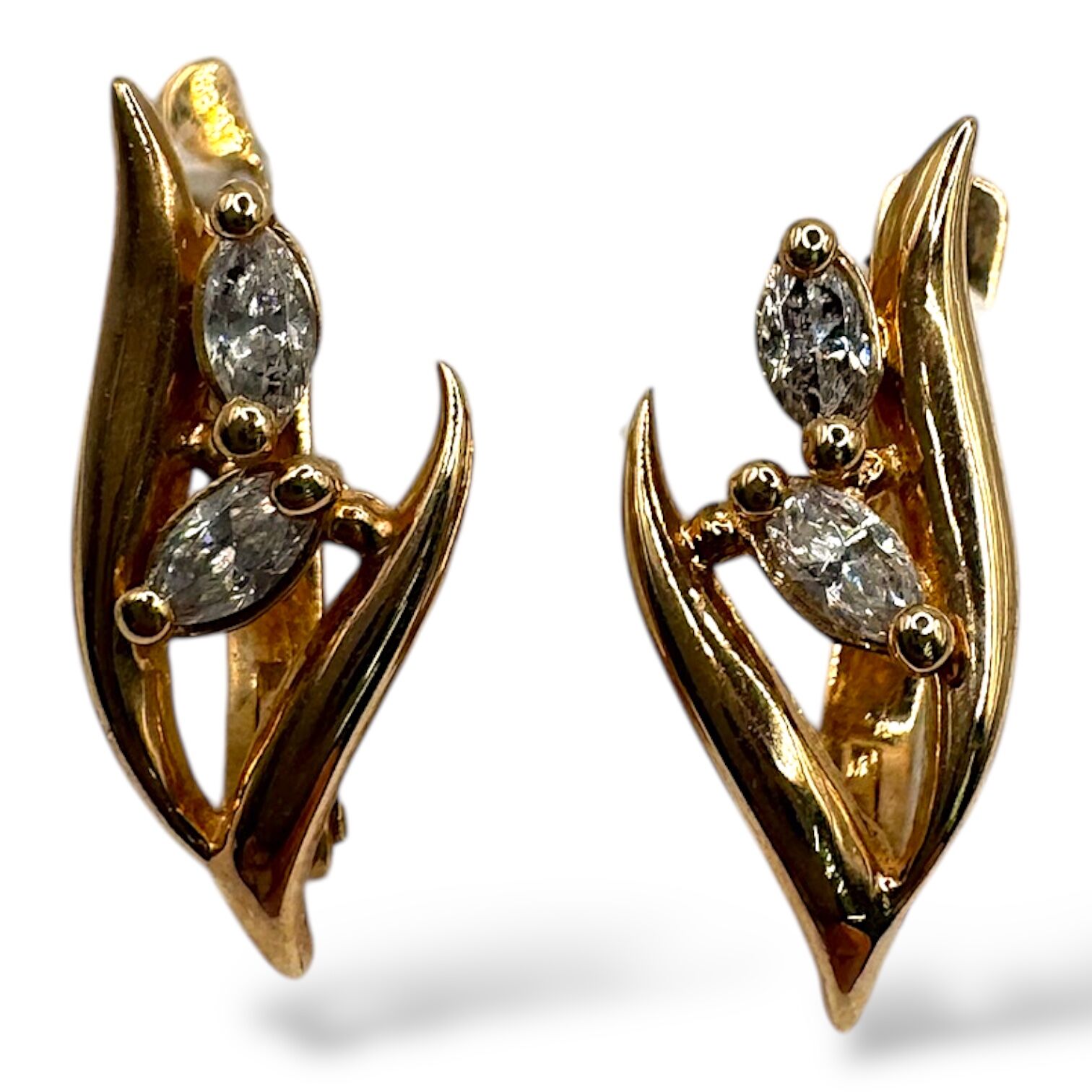 Золоті сережки з цирконами