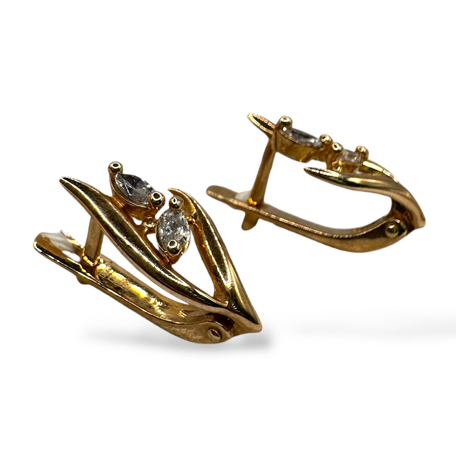 Золоті сережки з цирконами