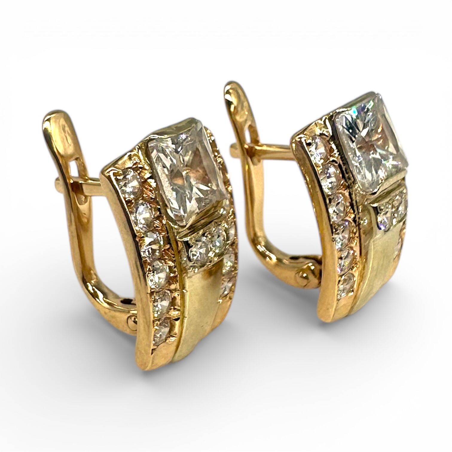 Золоті сережки з фіанітами