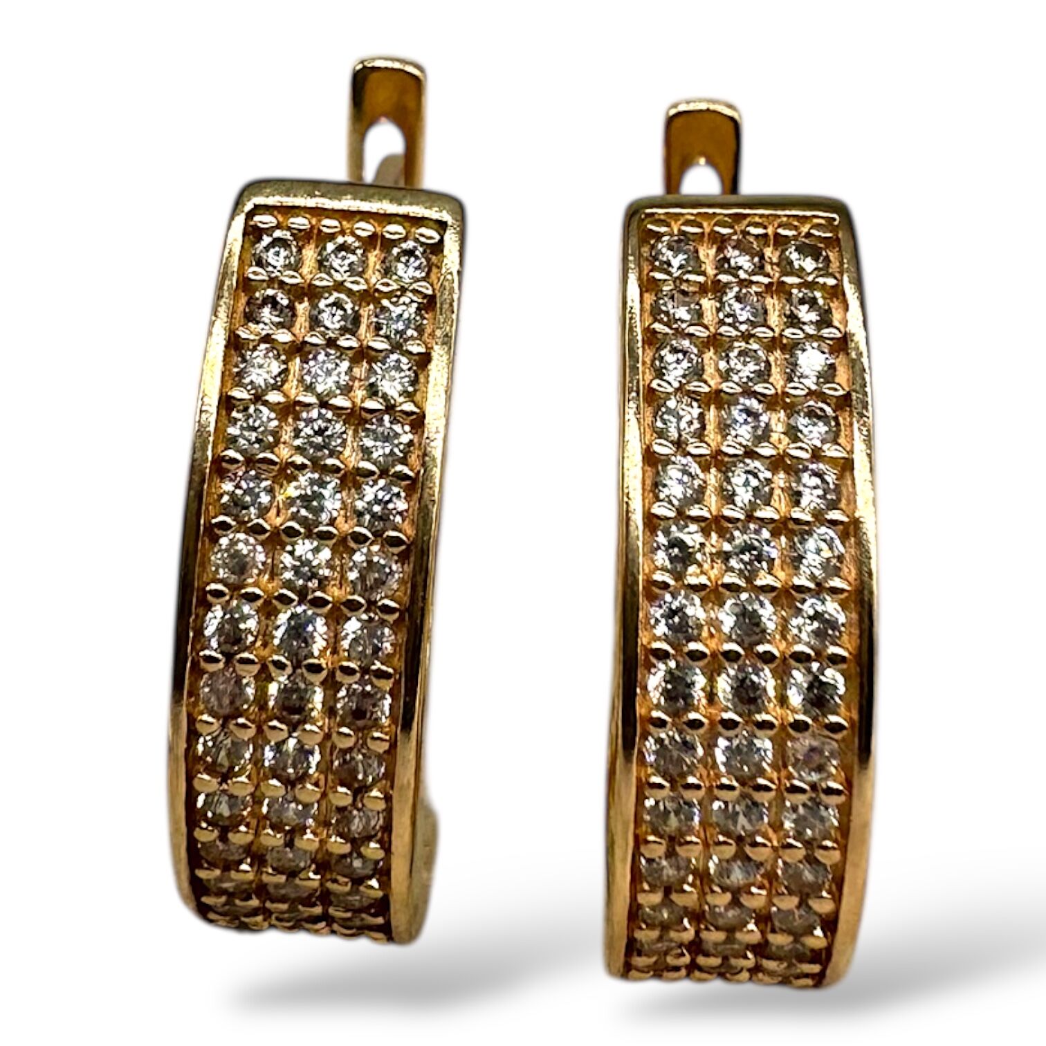 Золоті сережки з цирконами