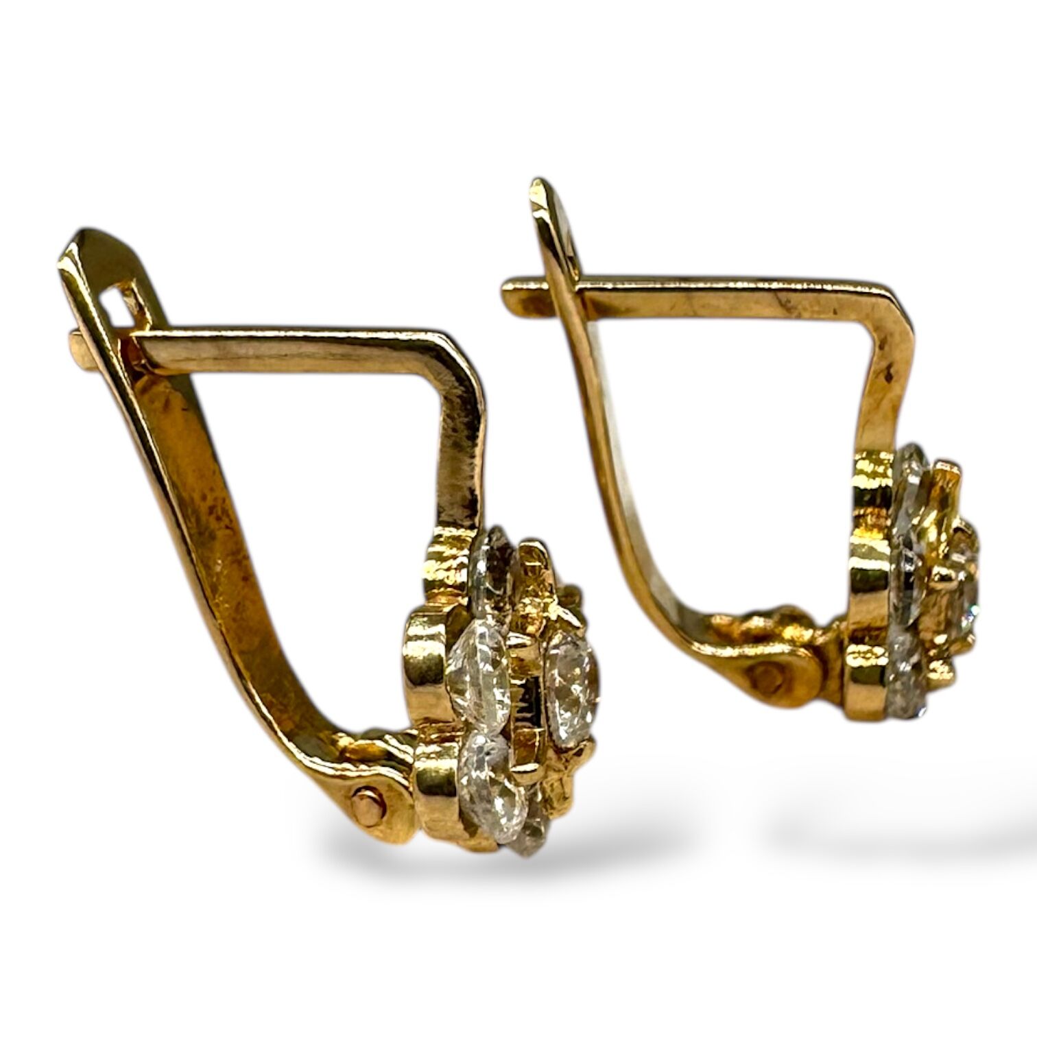 Золотые серьги с цирконами