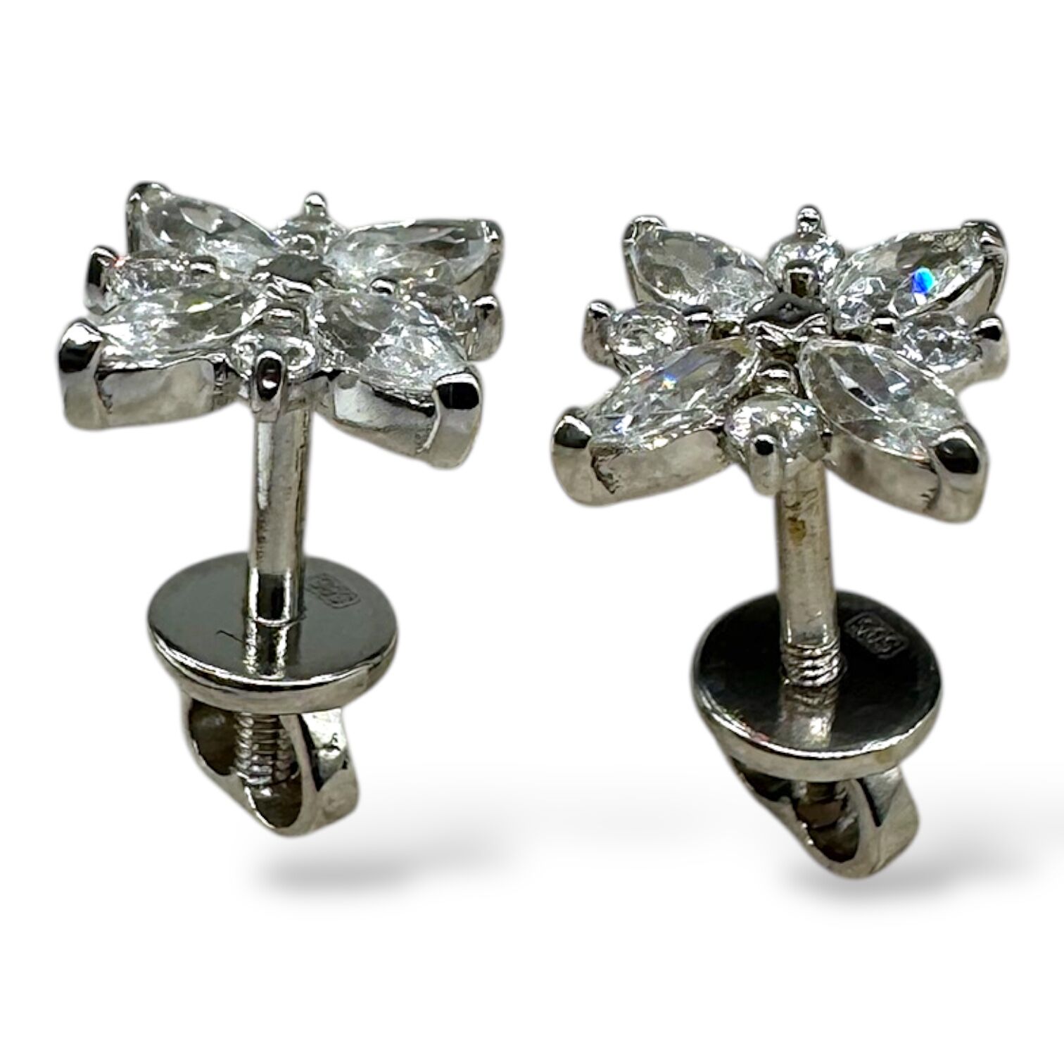 Золотые серьги с цирконами