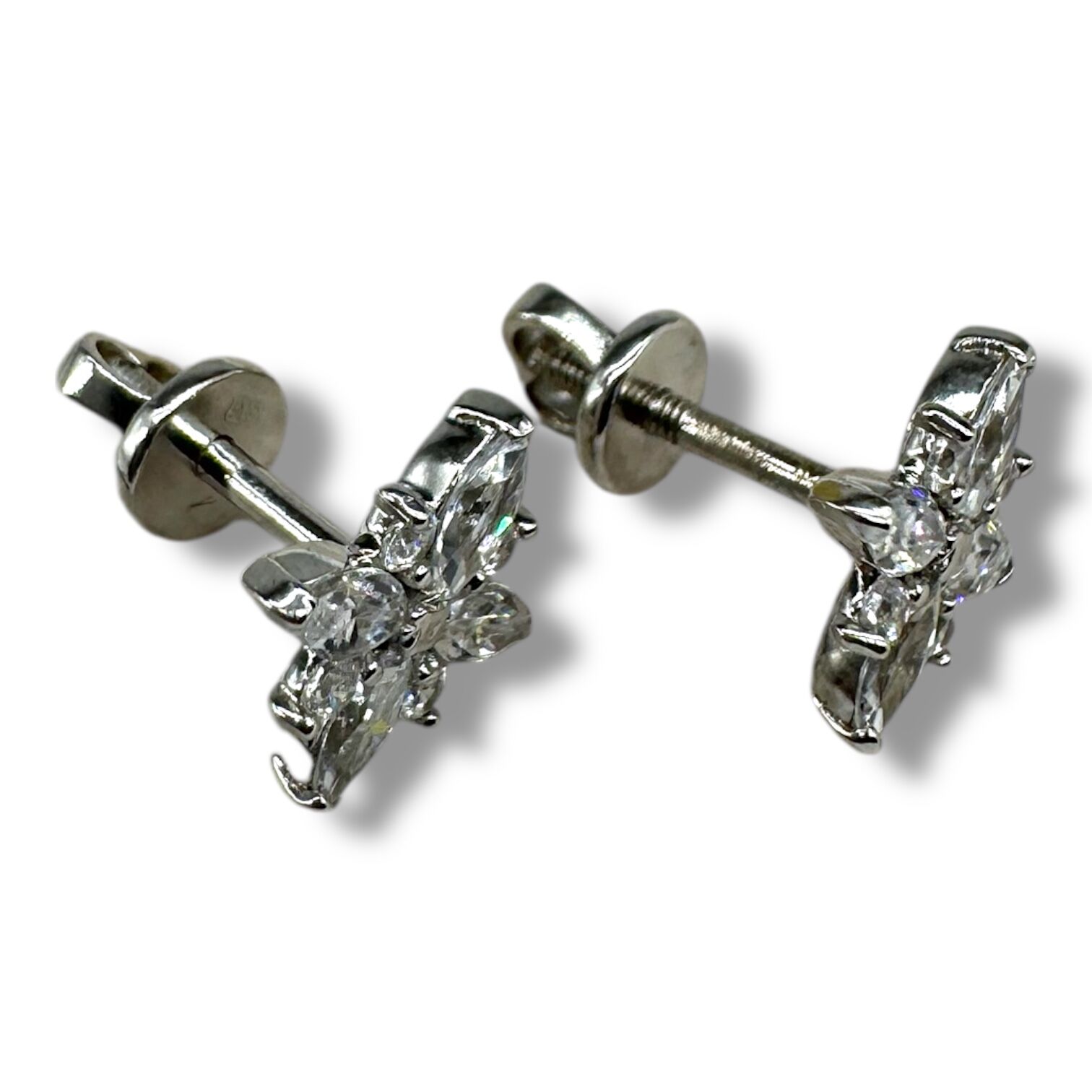 Золотые серьги с цирконами