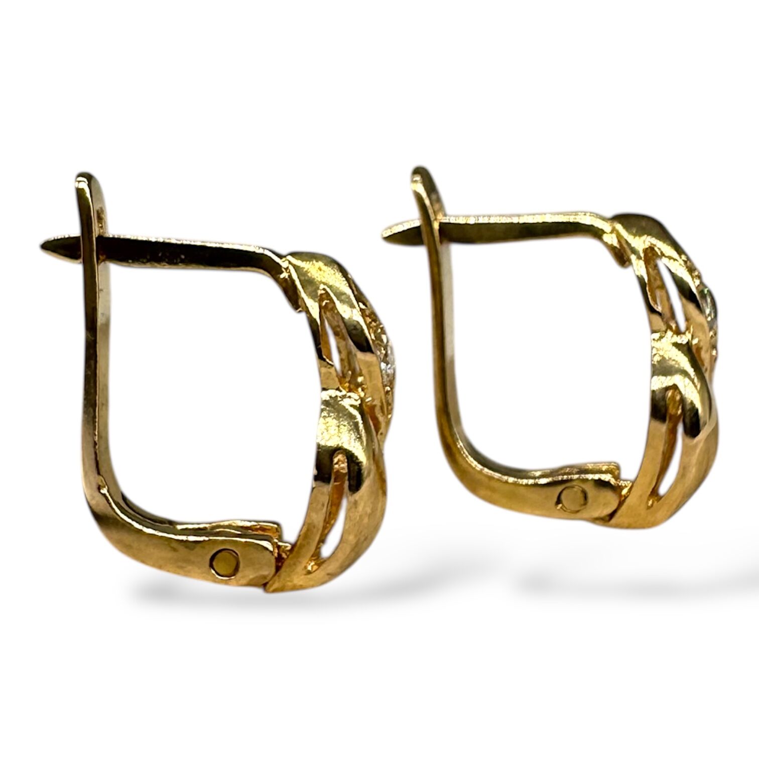 Золотые серьги с цирконами