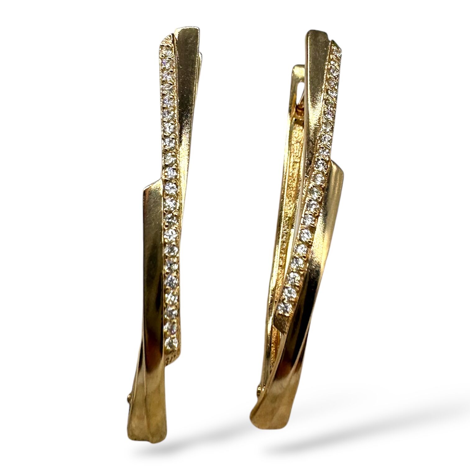 Золоті сережки з цирконами