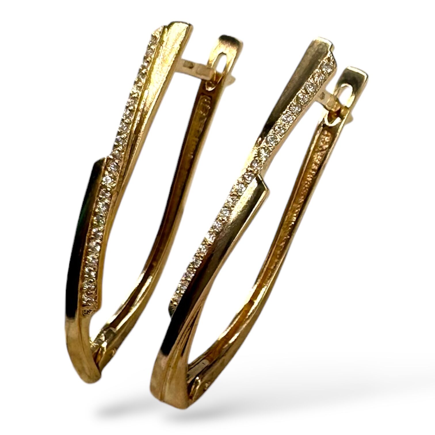 Золоті сережки з цирконами