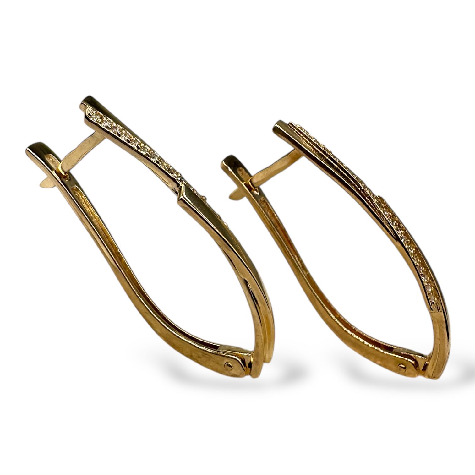 Золоті сережки з цирконами