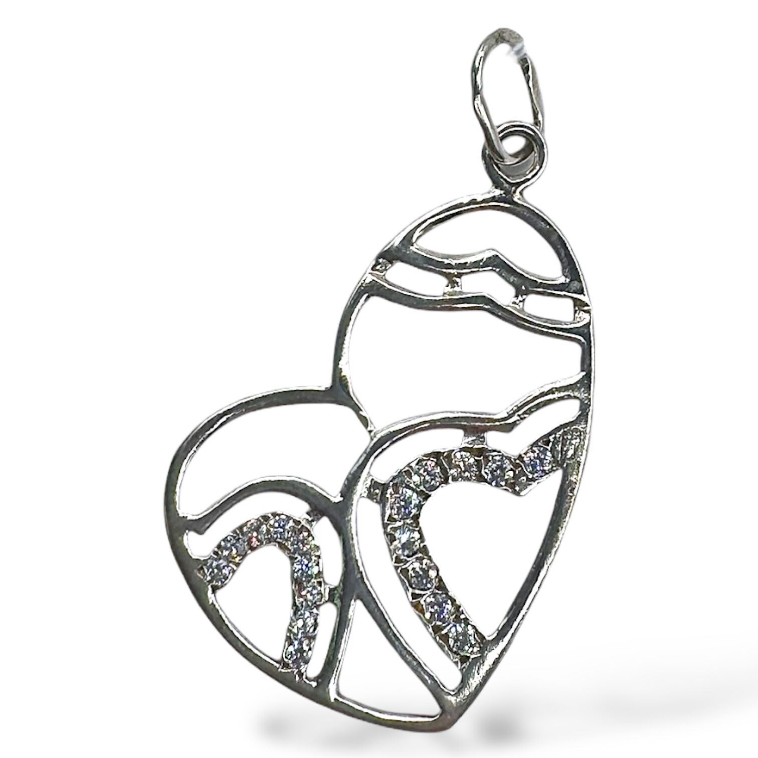 Срібна підвіска з фіанітами