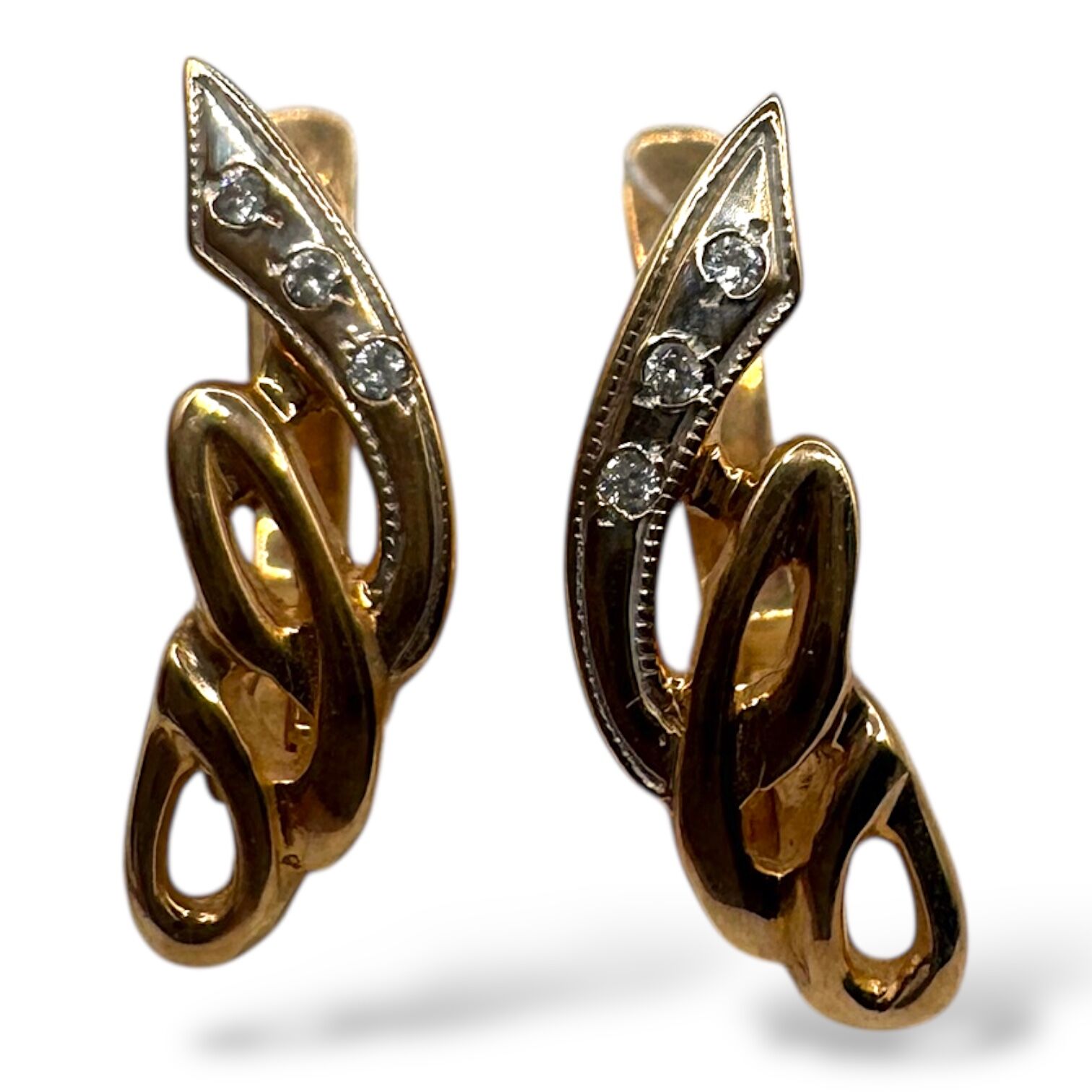 Золоті сережки з цирконами