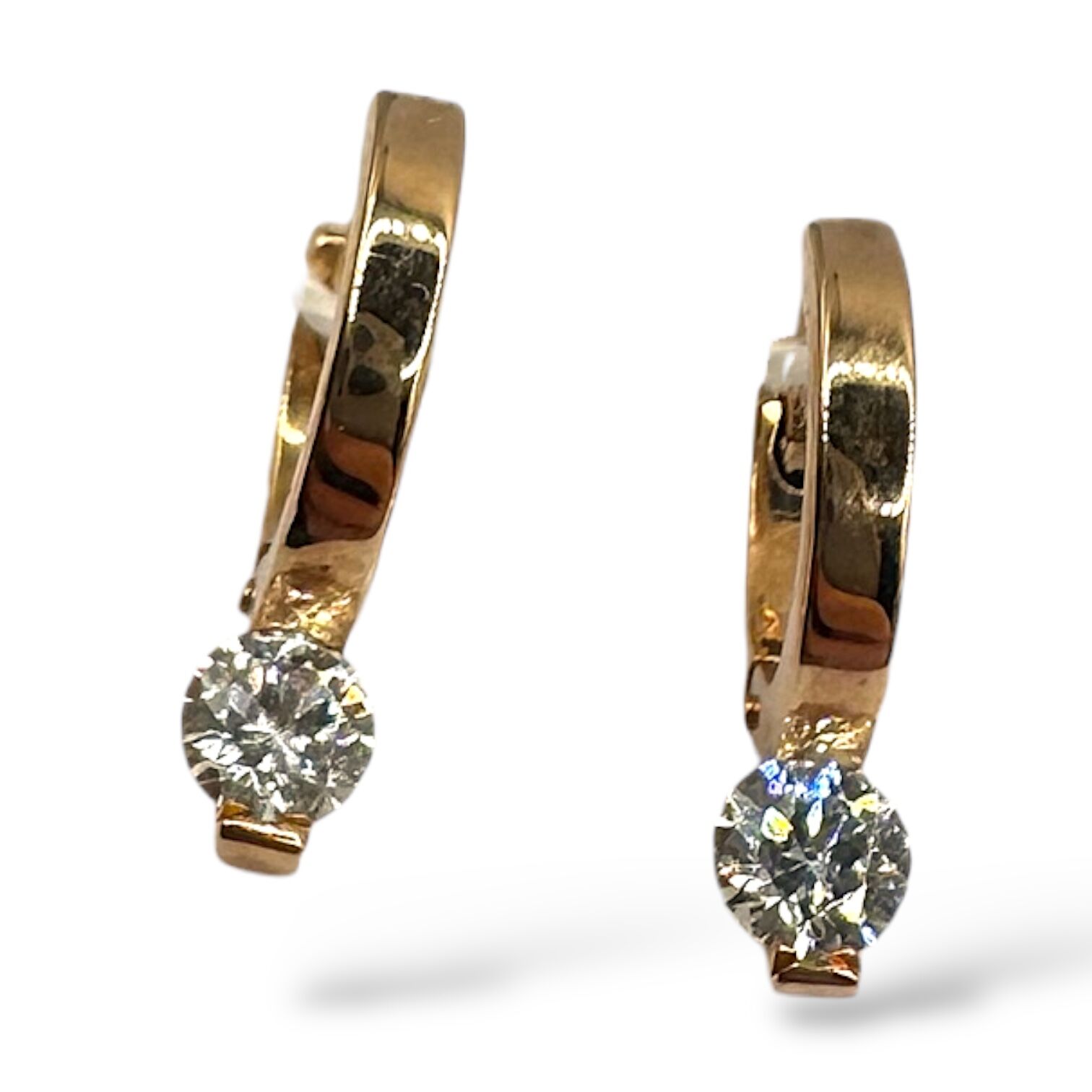 Золотые серьги с цирконами