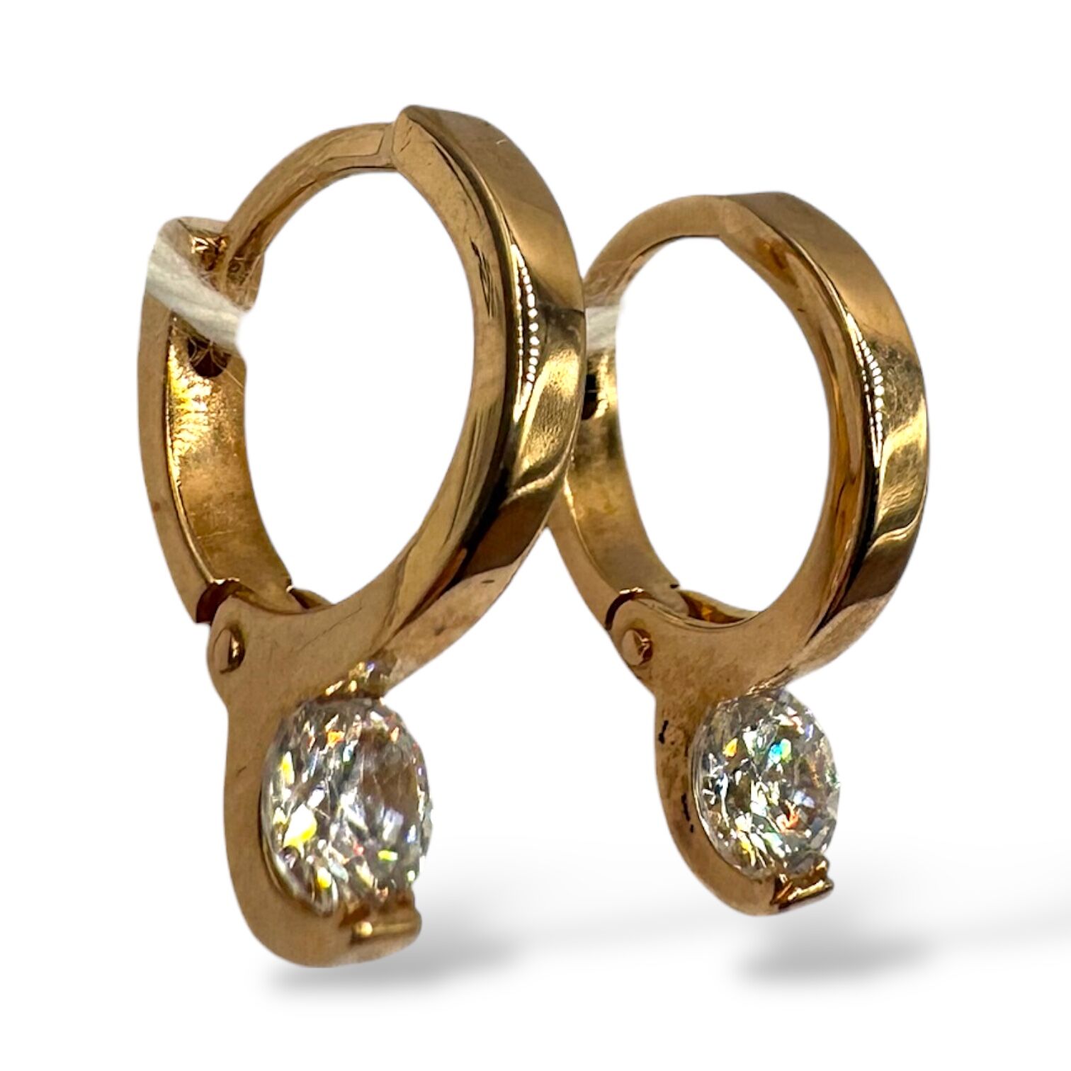 Золотые серьги с цирконами