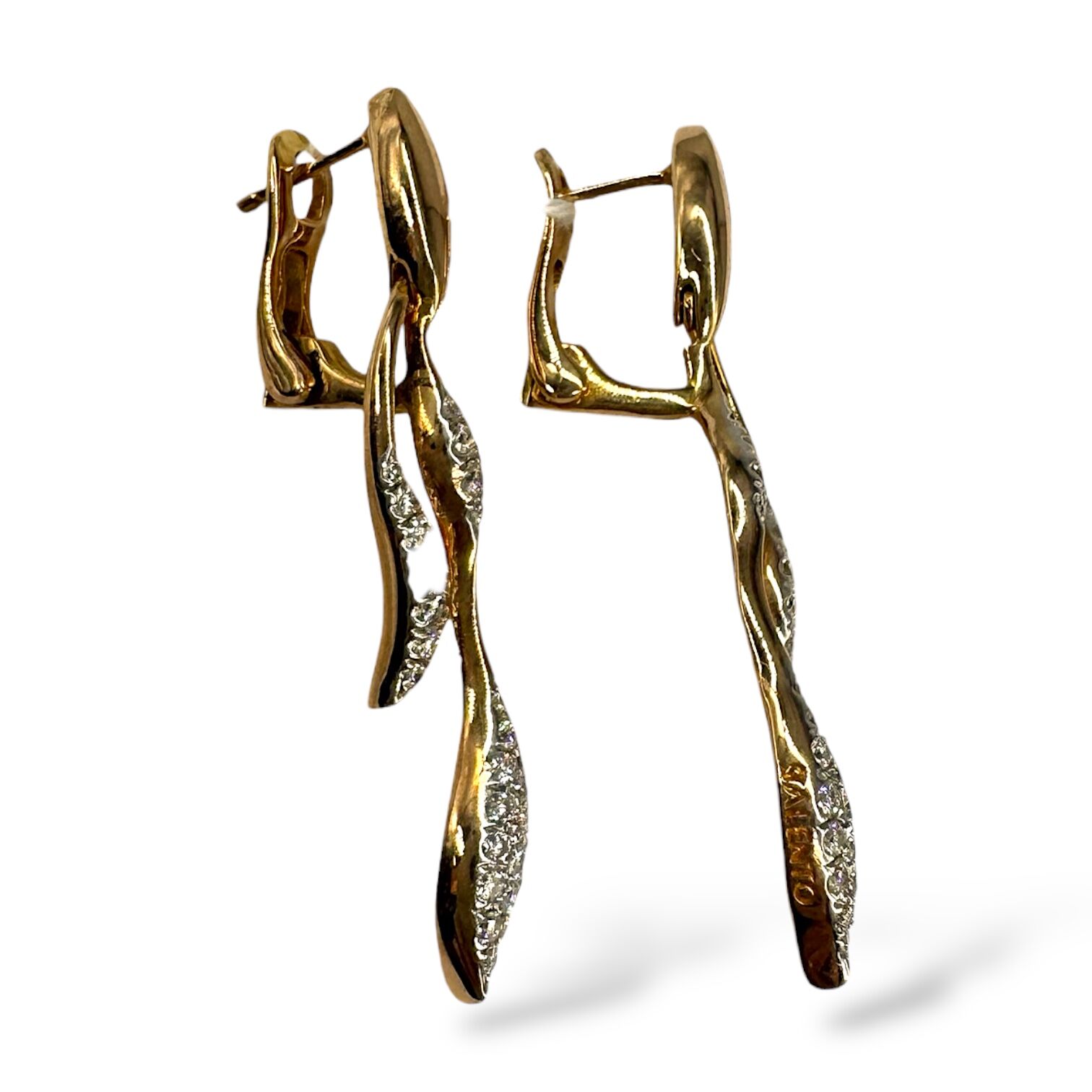 Золоті сережки з діамантами